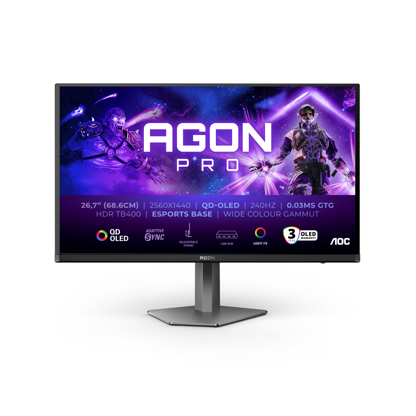 AOC, AGON PRO AG276QZD2 “QHD” ve AG326UD “UHD” QD-OLED Oyuncu Monitörlerin Tanıttı