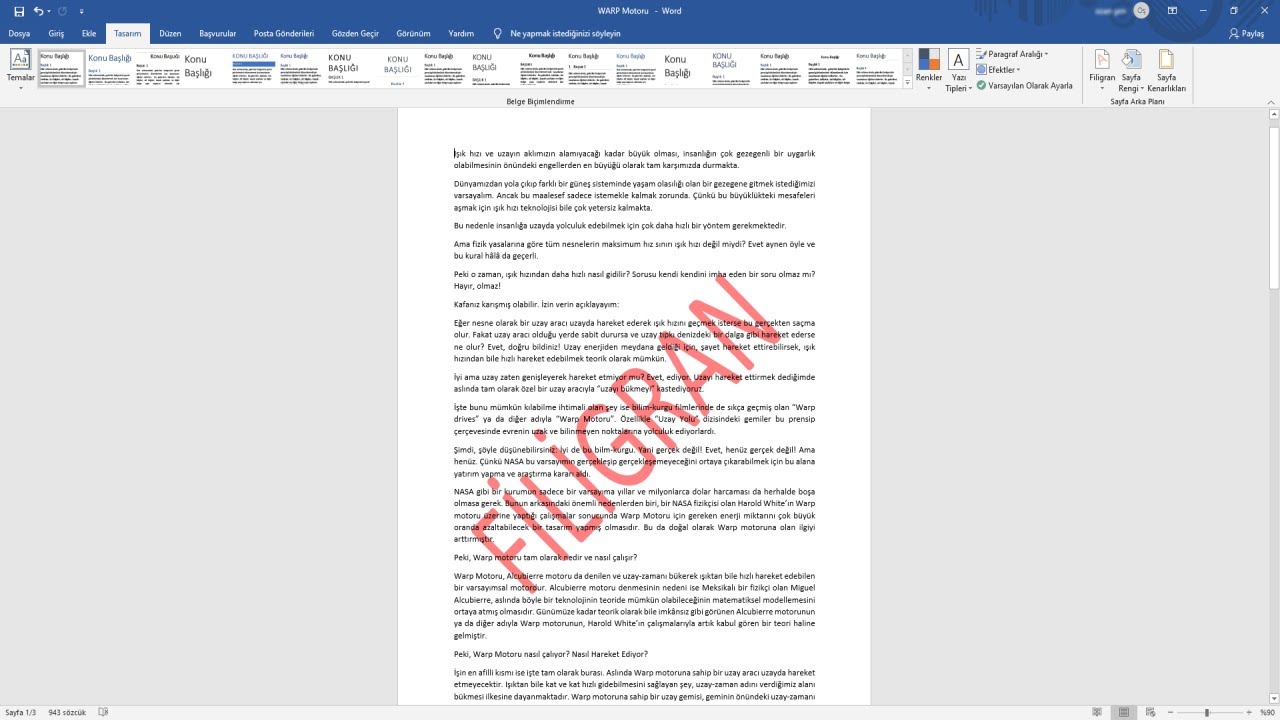 Word’de Şirket Logosu veya Kişisel İmza Filigranı Nasıl Eklenir?